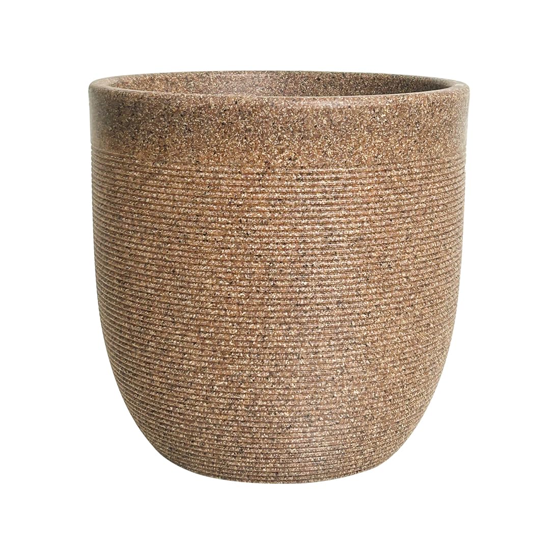 Harshdeep Roto Pots - Milano - Indoor Outdoor Balcony Garden Decorative 12 Inch Planter, Light Weight and Durable UV Resistant Stone Finish (Sand Stone)