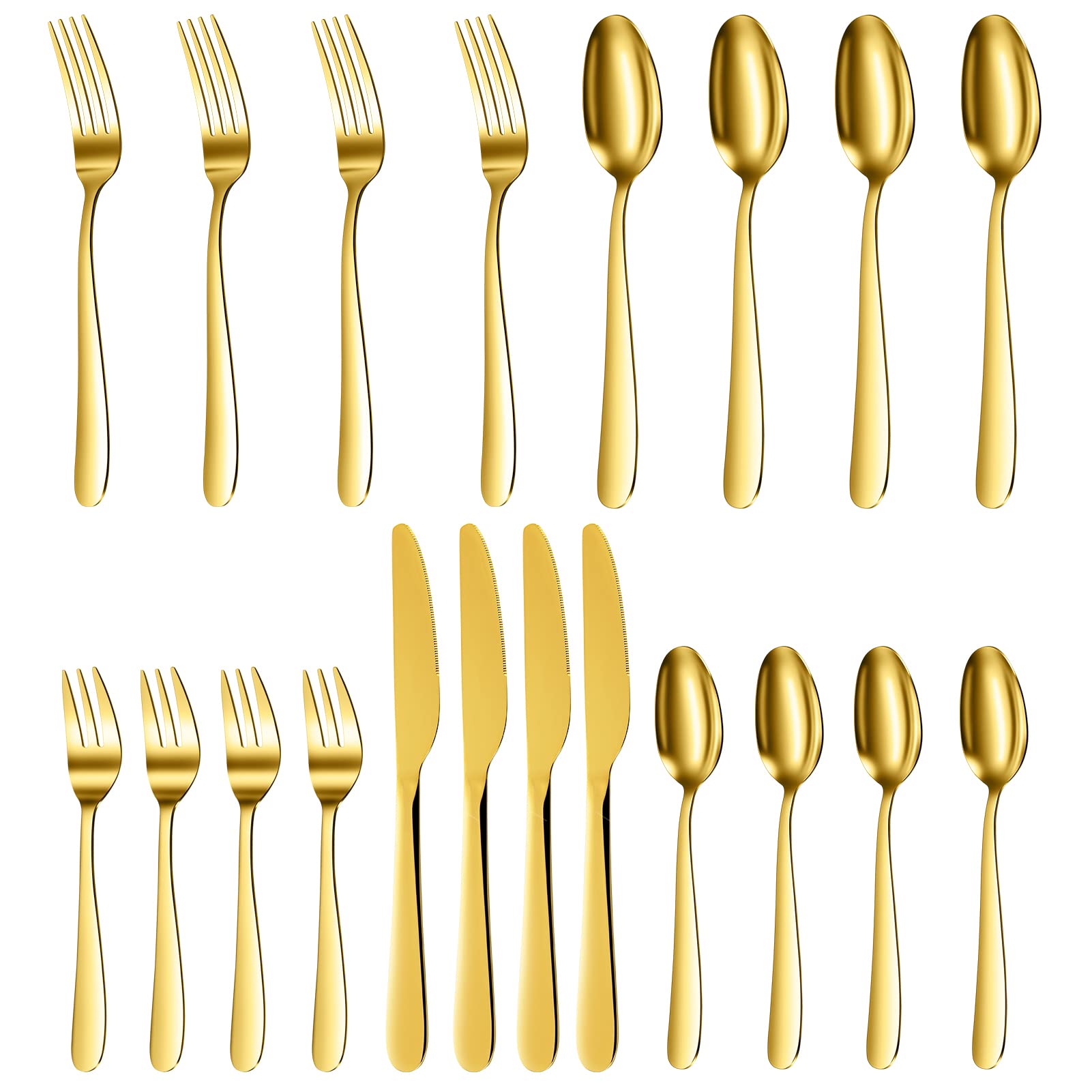 Garvee Set de cubiertos para 12 personas – 60 piezas de acero inoxidable – Incluye cuchillos, tenedores y cucharas – Resistente a la oxidación, apto lavavajillas – Acabado pulido brillante – Ideal