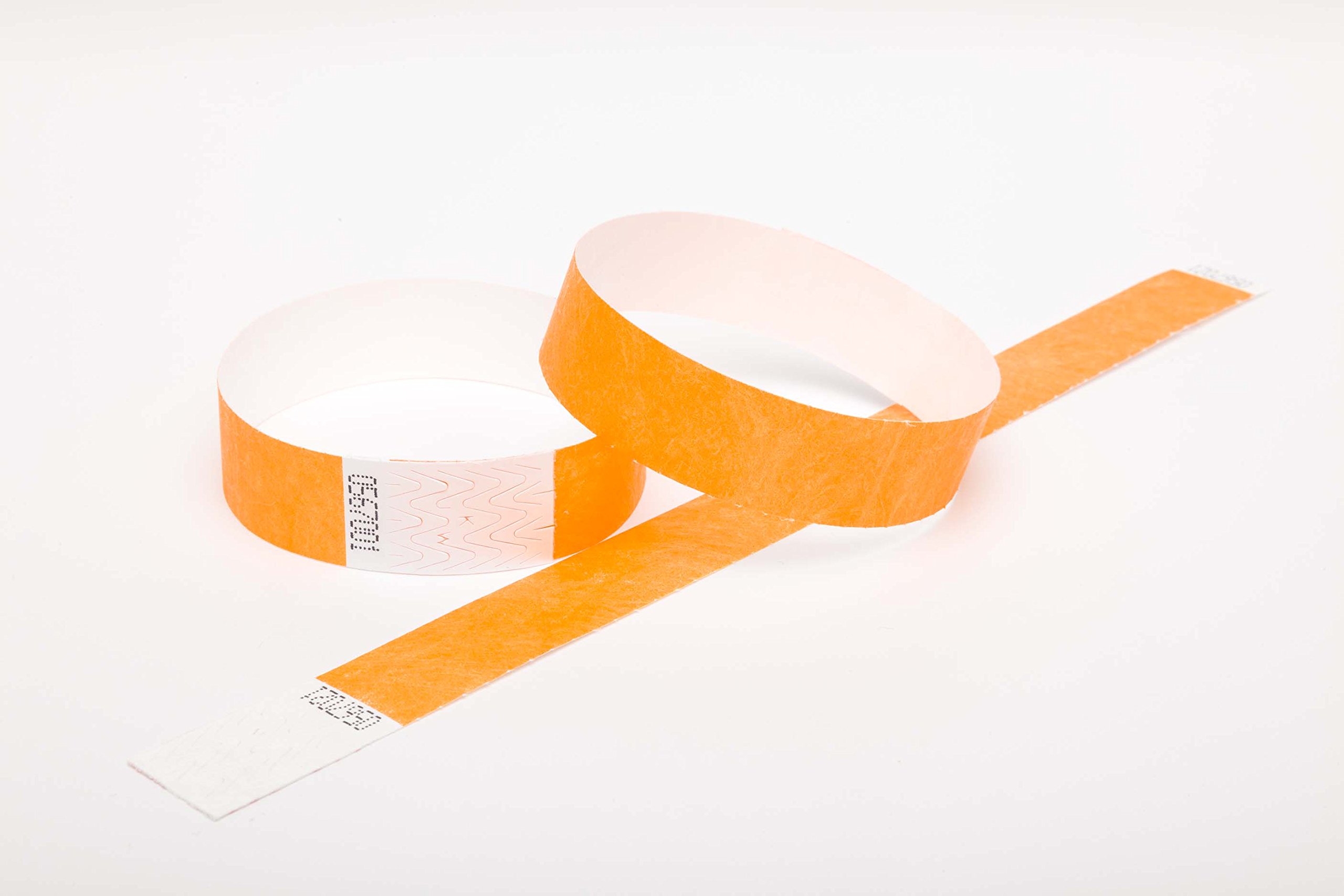 500 x Tyvek Wristbands Waterproof, Tear-Resistant Event Wristbands for parties, events, festivals, crowd management โ 3/4 inch 19 mm (Neon Orange)