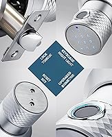 Vista 6 de Cerradura de puerta de huellas dactilares sin llave, 4 maneras de desbloqueo (llave/código/huella dactilar), aleación de zinc, mango electrónico