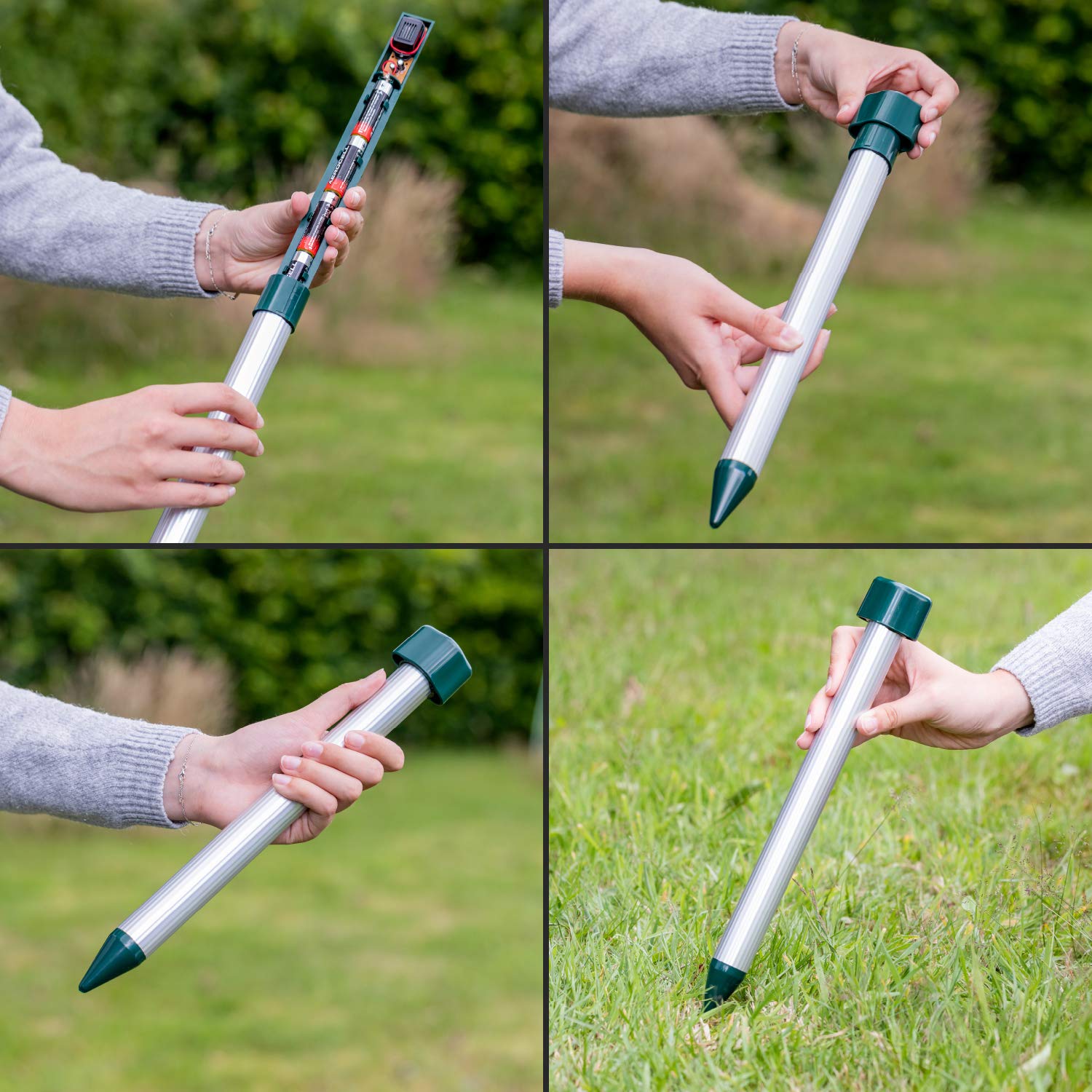VOSS.sonic MoleEx 800 Maulwurfvertreiber Maulwurfabwehr Maulwurfschreck Wühlmausvertreiber Wühlmausschreck Tiervertreiber Schädlingsbekämpfung, Garten Hof Rasen Golfplatz
