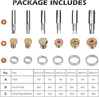 Vista 2 de Luney Kit de reparación de tapón de drenaje de bandeja de aceite, kit de herramientas de reparación de roscas de extracción de aceite de drenaje