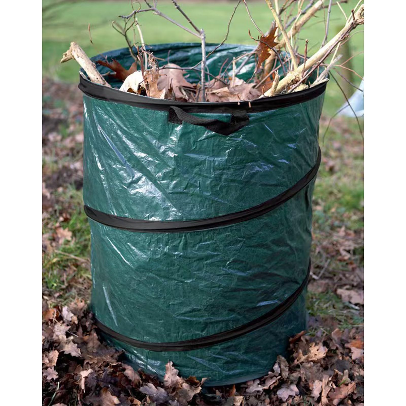 5pcsbolsas de basura de jardín ,Bolsa de recogida de hojas caídas ,Bolsas de basura de jardín impermeables ,de pie y plegable,robusto ,Con funda de cremallera ，para Recoger Plantas,Residuos y Hojas