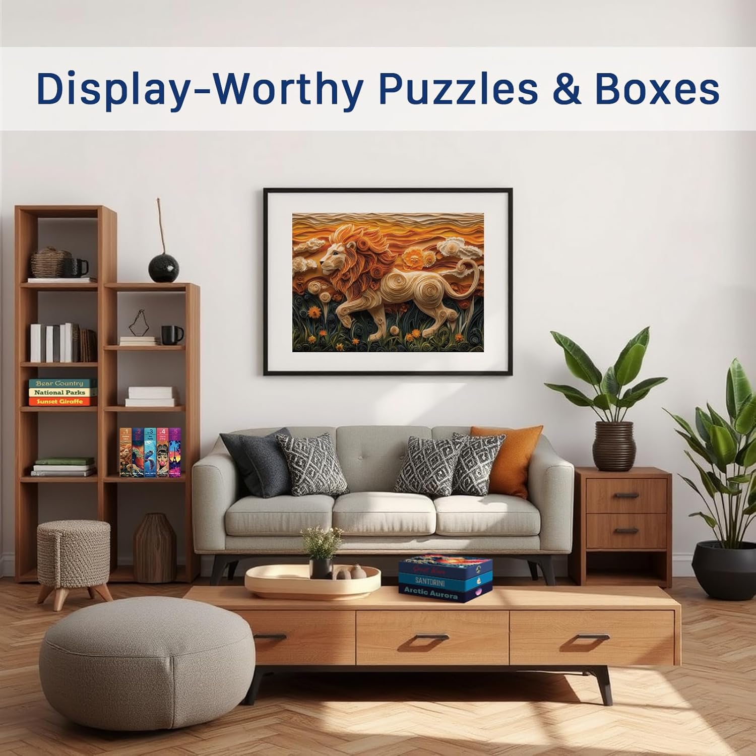 Golden Lion (#1) – 1000 Piece Jigsaw Puzzle for Adults | Premium European Blue Board | Satin Low-Glare Finish | Ribbon Cut | Bonus Poster | Display-Worthy Box | Printed in USA | Final Piece Puzzles