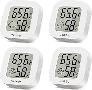 Vaikby 4-Pack Indoor Thermometer Hygrometer - Accurate ±1°F/±2%RH Digital Humidity Gauge for Home, Greenhouse, Reptile, Office