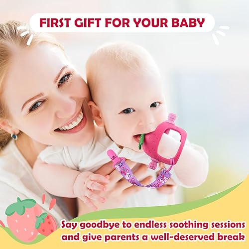Miniatura 3 de Anboor Juguetes de dentición para bebés con clip, mordedores de silicona para bebés de más de 4 meses, mordedores de mano anticaídas, juguetes