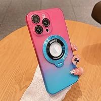 Vista 8 de Losin Funda compatible con iPhone 15 Pro Max con soporte magnético [compatible con MagSafe], bonita funda de color degradado con protector de lente
