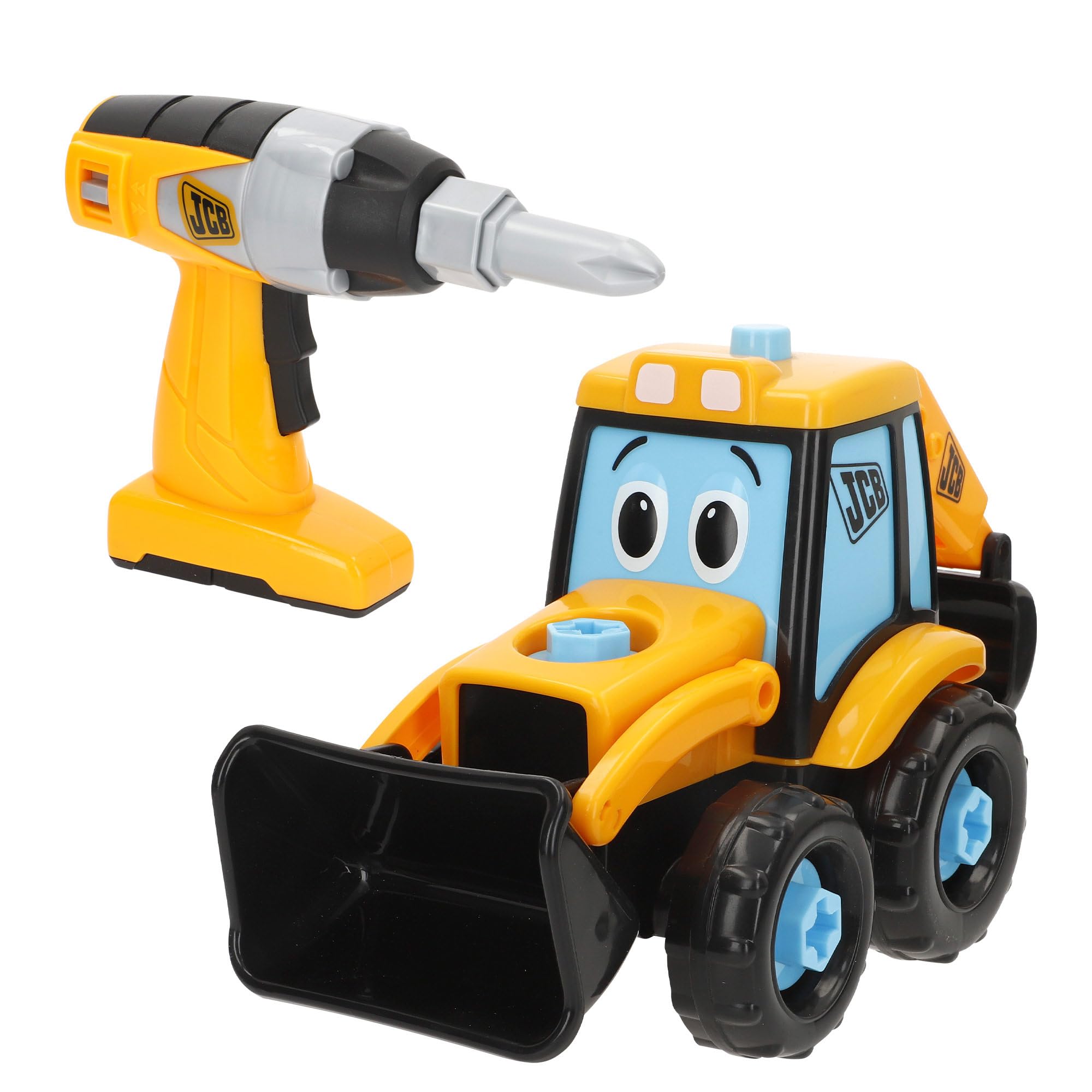 ColorBaby Teamsterz Detachable Excavator, Electric Screwdriver, Movable Front and Rear Shovel, Educational Toy with Large Pieces, Recommended from 18 Months, Batteries Included (39507)