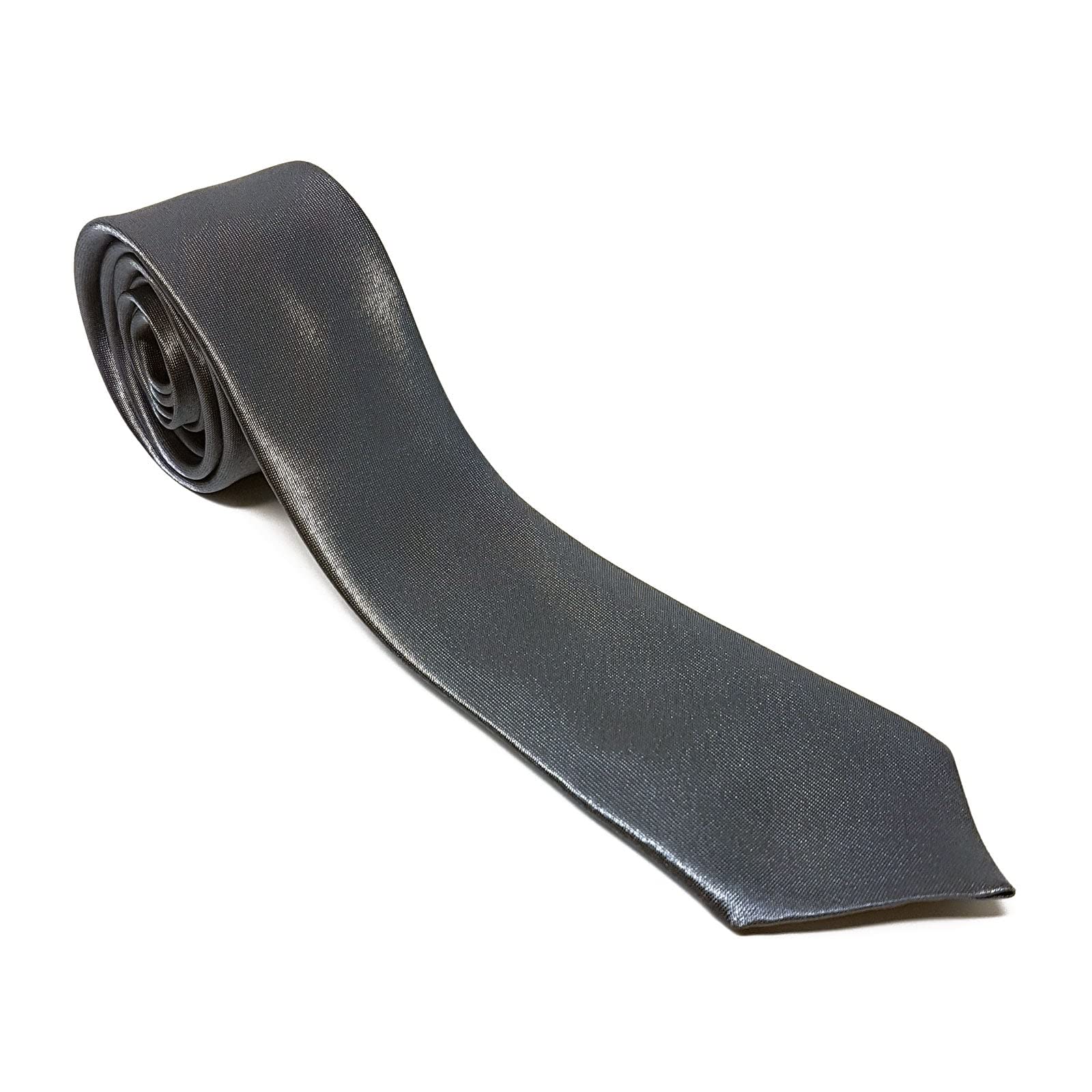 WS UK Adults Skinny Tie for Men [Dark Grey]