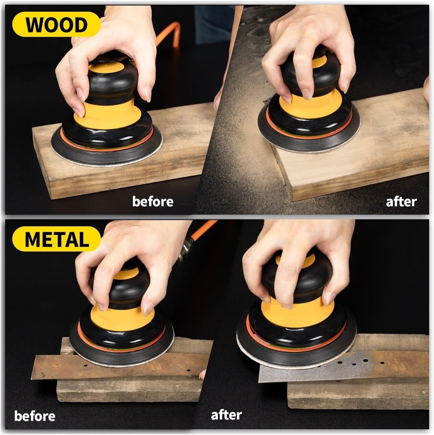 Sander, Polisher Pneumatic Air Sander Polisher 6'' 150mm Car Paint Care Tool Polishing Random Orbital Palm Machine Wood Working Grinder(C9 Sander)
