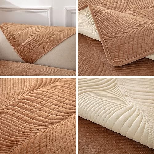 Miniatura 7 de vctops Funda acolchada súper suave para sofá modular, de color liso, antideslizante, lavable, protector de muebles para mascotas, niños, perros y