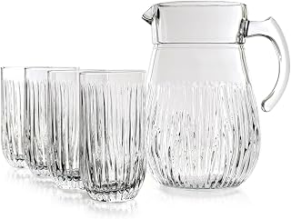 CASCATA Glass Entertaining Set 6 Glasses and Pitcher