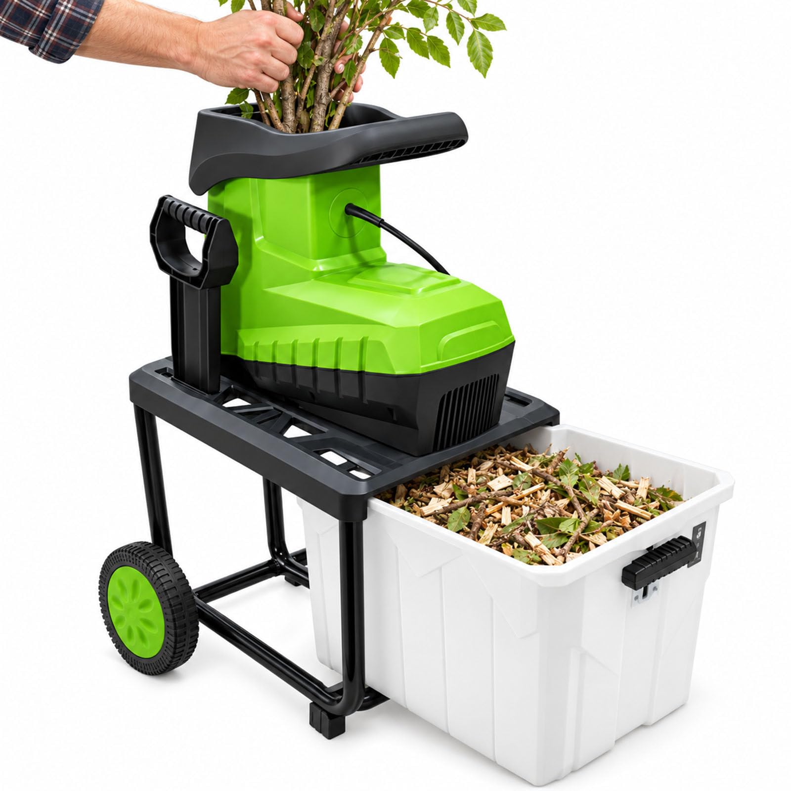 Broyeur De Bois Électrique,Broyeur De Végétaux,Fonction Marche Arrière