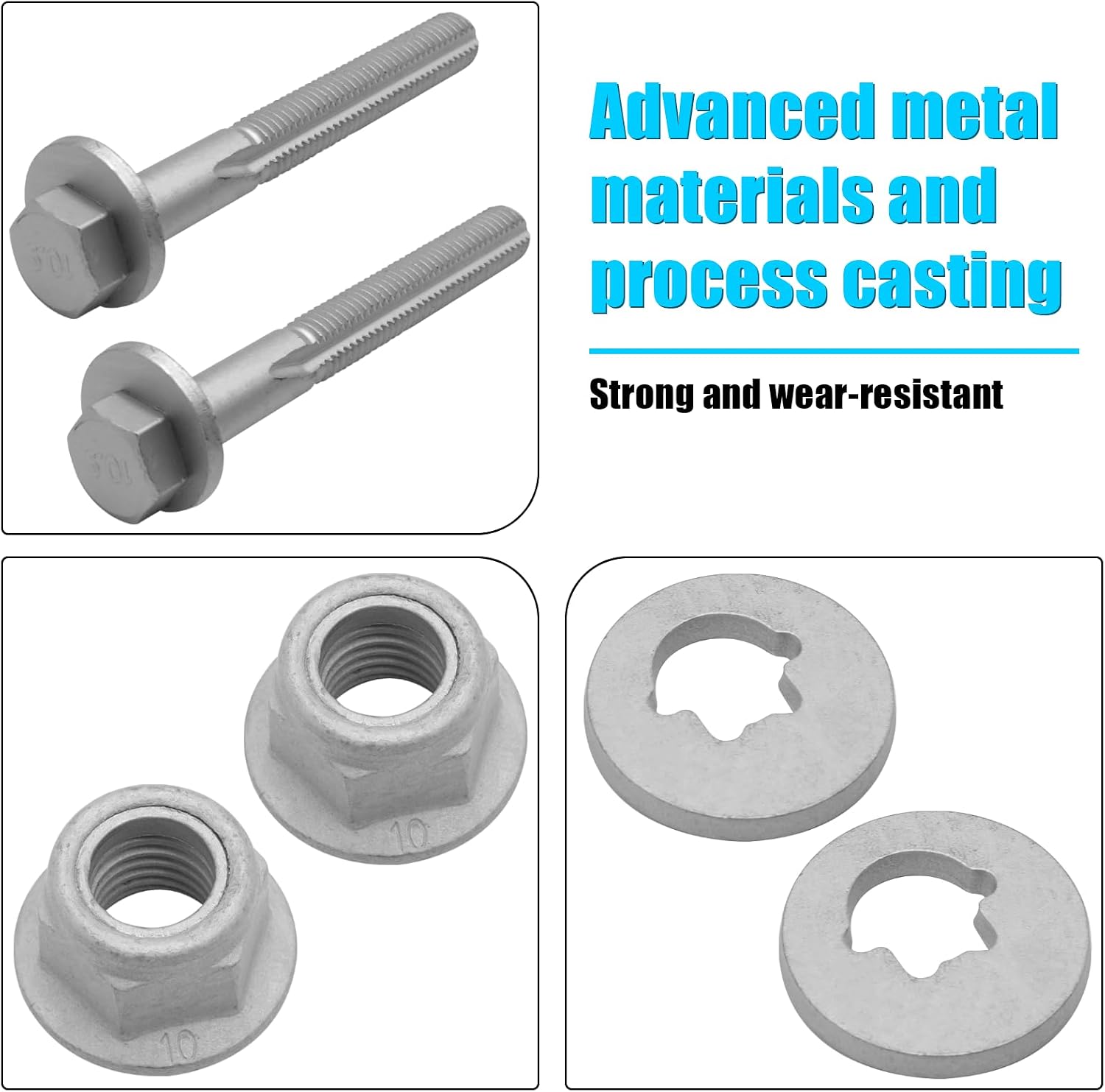 Jaronx Compatible with Tesla Model S/X Front Lower Control Arm Bolt Replacement, M14x2.00x114 [10.9] - G720 2007106 Cam Suspension Bolt Assy for Tesla Model S 2012-2021, X 2016-2020 (2PCS)