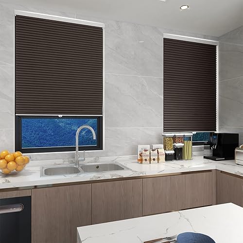 Miniatura 8 de Changshade Persiana opaca personalizada sin cables, con el diámetro de panales de 1.5 pulgadas, oscurecimiento de la habitación, pantalla plisada de