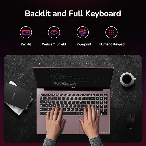 NIMO 15.6 IPS FHD-Gaming-Laptop, 8 Cores AMD Ryzen 7 6800H 16GB DDR5 RAM 512GB SSD (Beat i7-12700H, Up to 4.7GHz) AMD Radeon 680M GPU-Computer with 100W Type-C Backlit Keyboard, Fingerprint