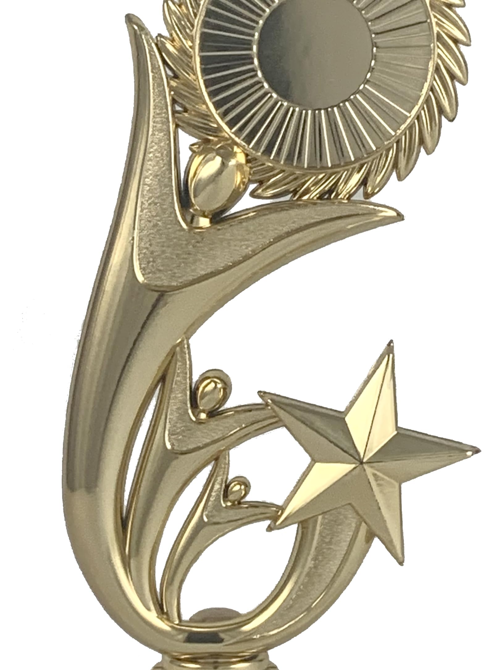 Trofeo portadiscos Hombres alzando Premio y Estrellas Dorado