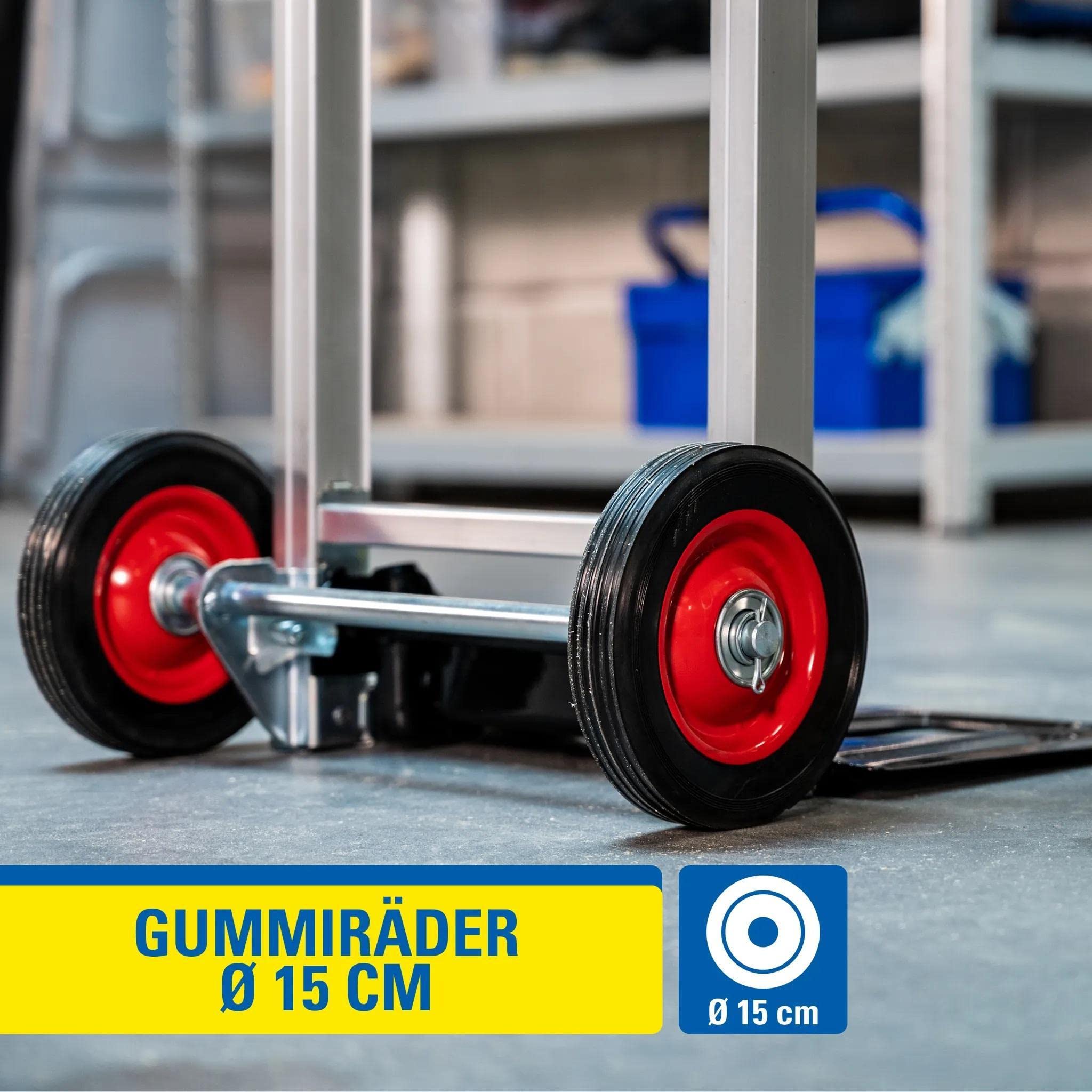 Kinzo Carretilla Plegable de Aluminio, 90 kg, para mudanzas, Camping, Compras, etc