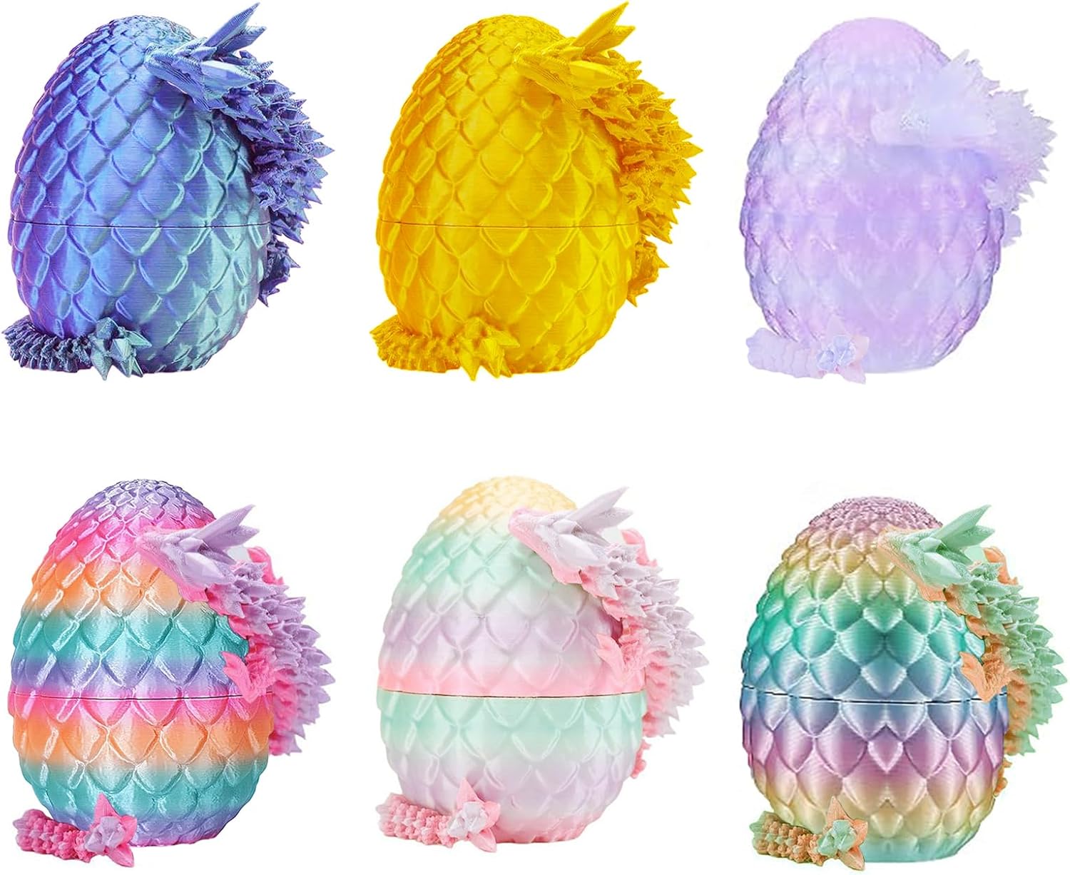 3D Printed Dragon Eggs, Easter Basket Stuffers Mystery Crystal Dragon Egg with Dragon Inside, Fantasy Tabletop Decor, 3D Printed Gift Toy (Candy)