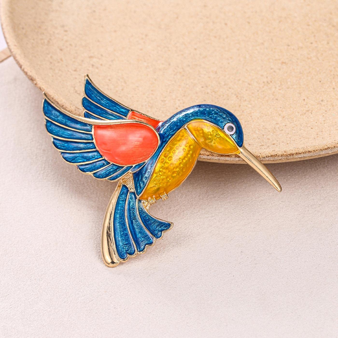 Emaille Kolibri Brosche Pins Vogel Revers Schal Pins für Frauen