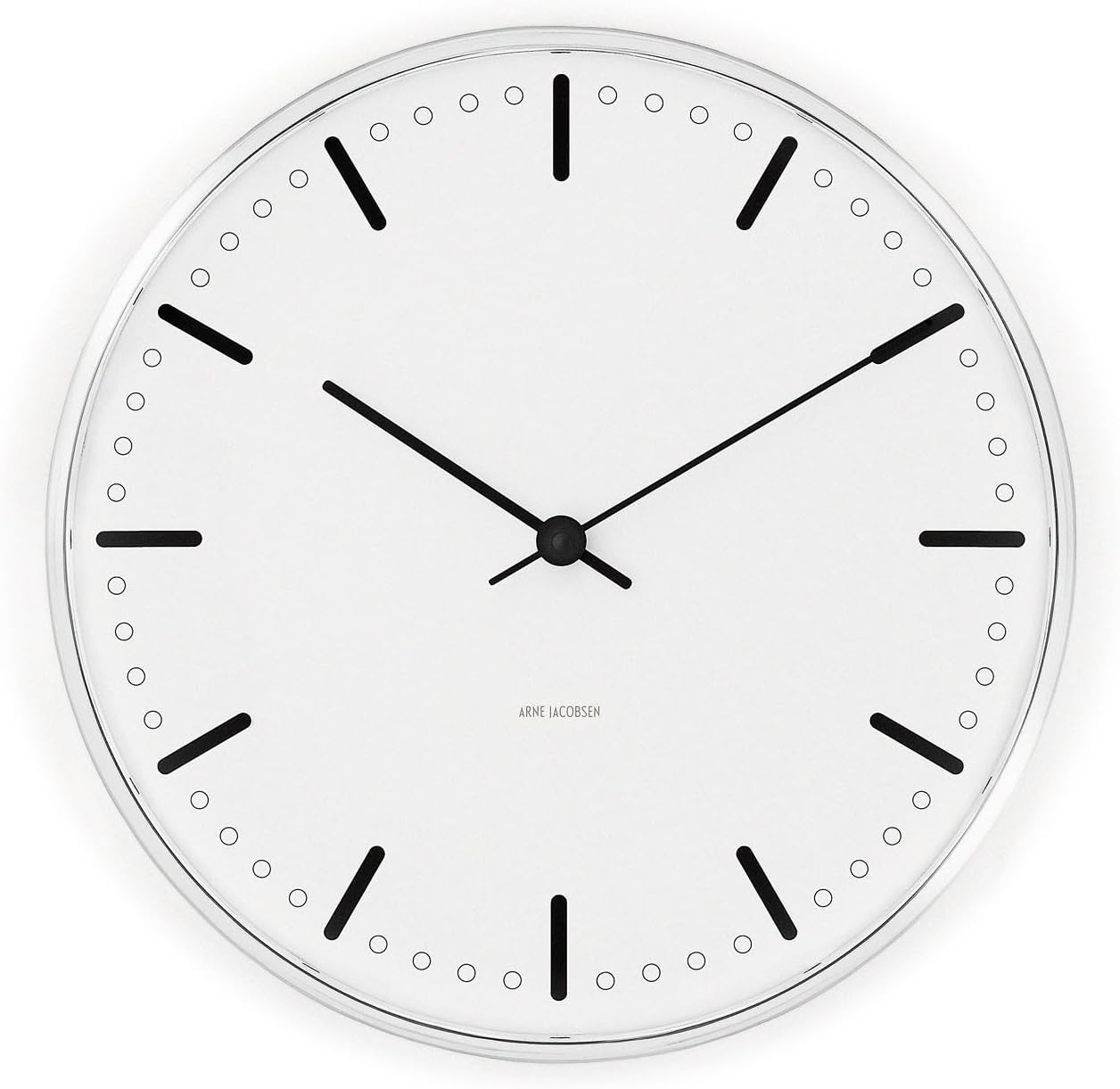 Arne Jacobsen City Hall Wall Clock, 16.5cm, White