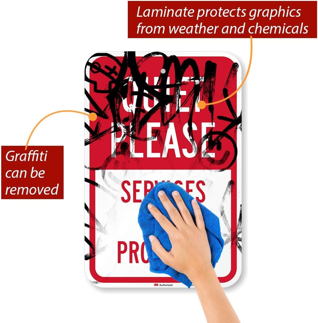 SmartSign "Quiet Please - Services In Progress" Sign | 12" x 18" 3M Diamond Grade Reflective Aluminum