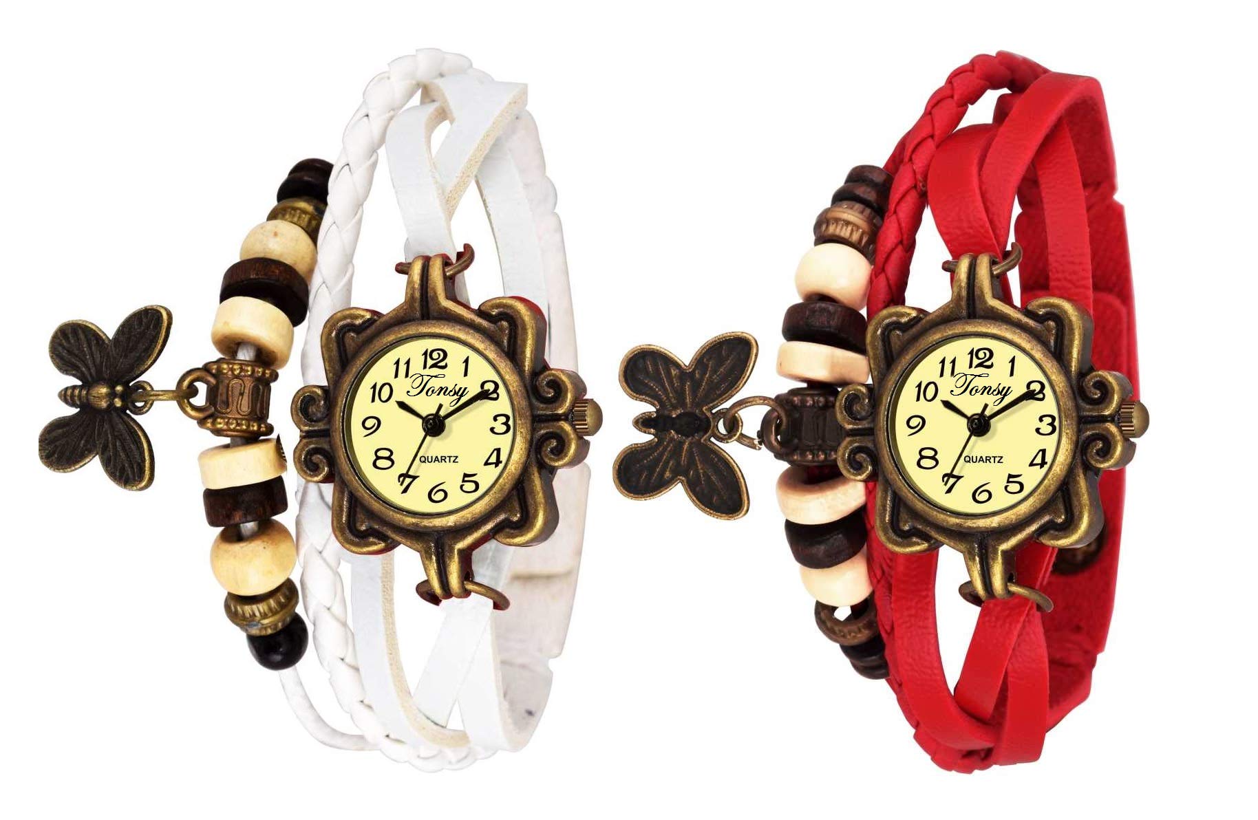 TONSY Analog Butterfly Brecelet Dial Dori Gift Watch for Girls Combo Set 2 (B07WRF39WK) Amazon Price History, Amazon Price Tracker
