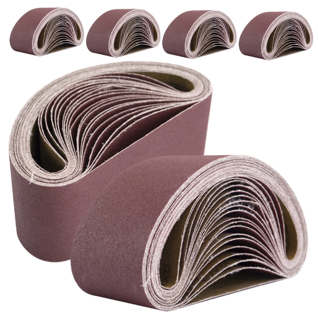 STOBOK 6pcs Sanding Belts Grit for Belt Sander Durable Wear Resistant Sanding for Grinding and Polishing Woodworking Shipbuilding and Industries