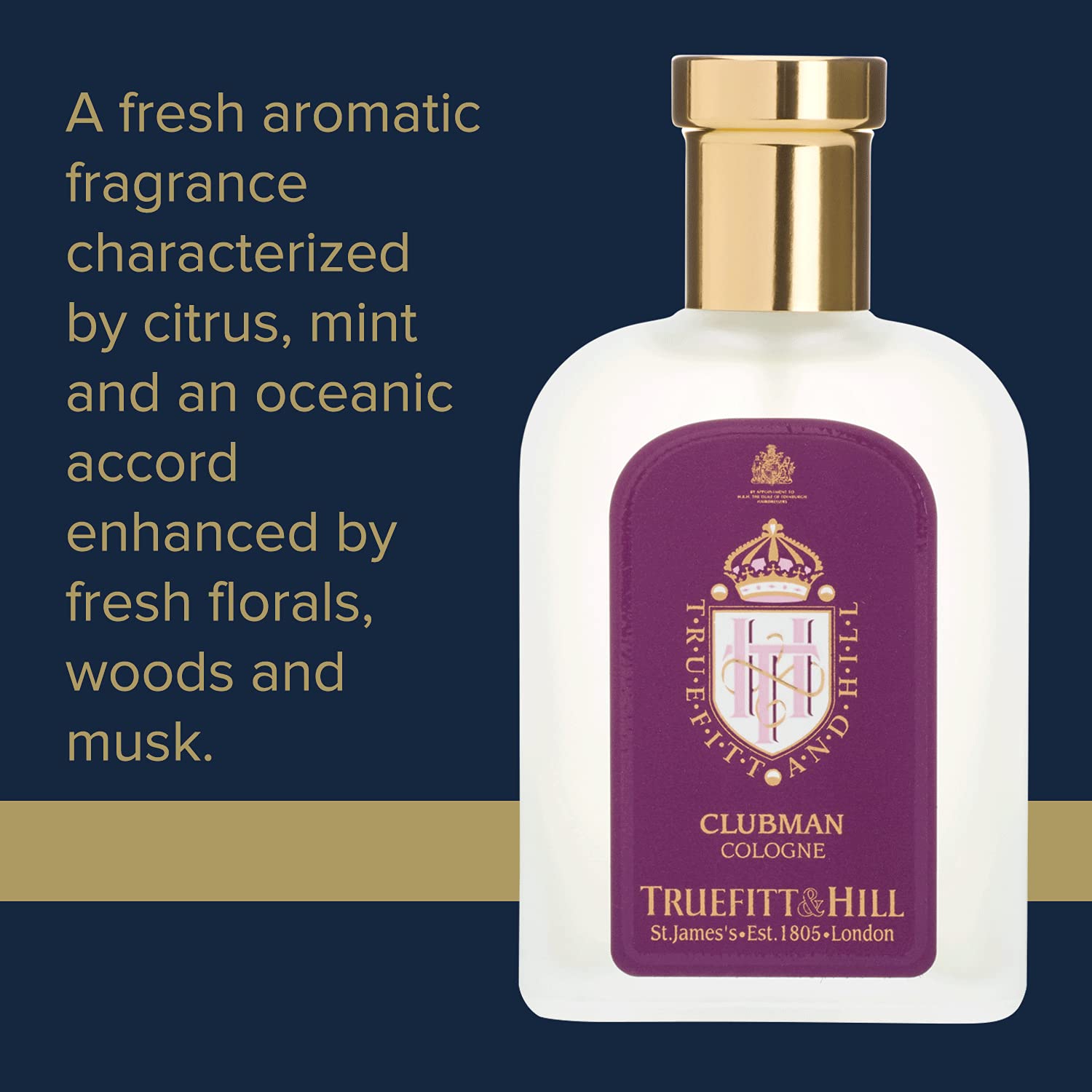 Truefitt & Hill Luxury Cologne - Premium Long-Lasting Bergamot and Lavender Men's Clubman Scented Fragrance, Presented in a Beautifully Etched Traditional Atomizer Bottle - 3.38 oz. - Image 3