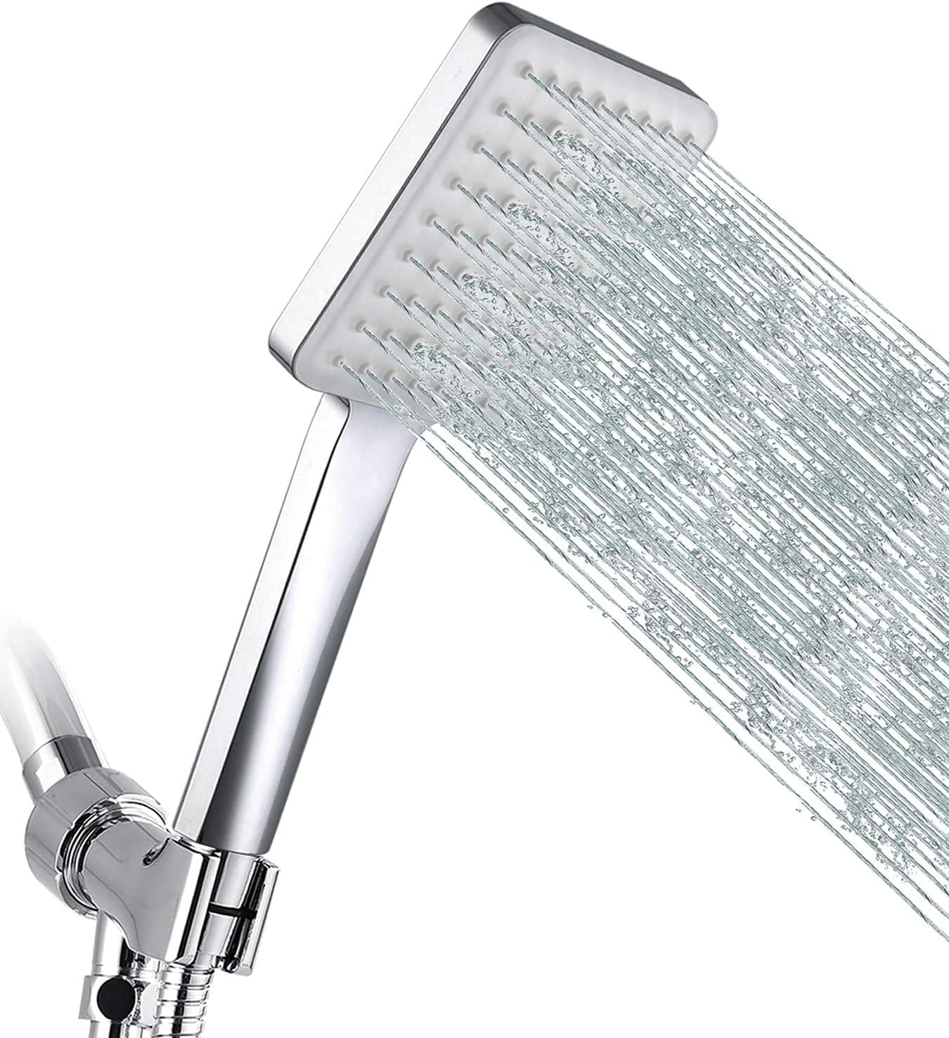 GRICH High Pressure Shower Head with Handheld, 6 Spray Modes/Settings Detachable Shower Head with Stretchable 59" 304 Stainless Steel Hose and Multi Angle Adjustable Shower Bracket