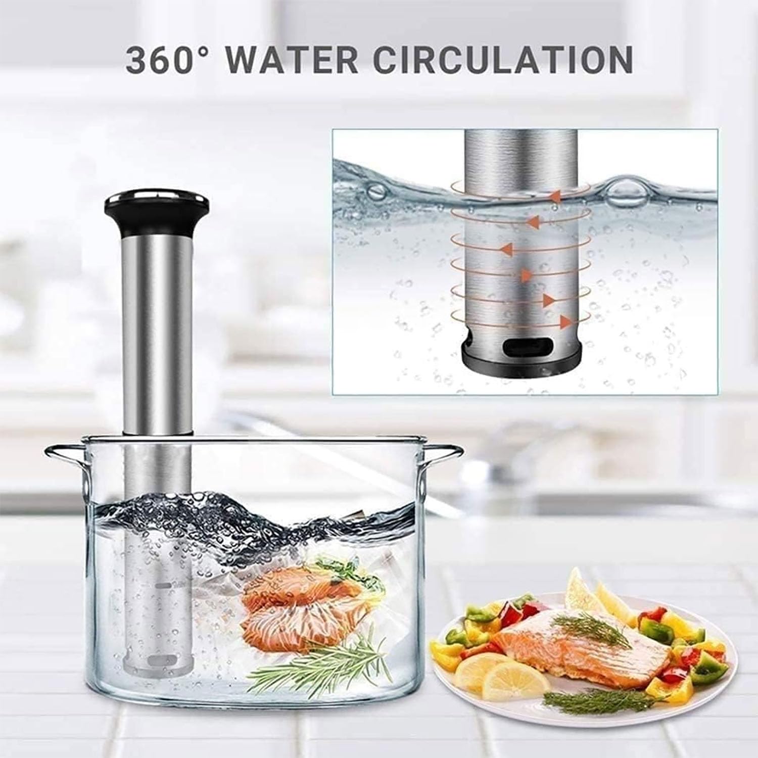 Urządzenie Do Gotowania Sous Vide, Wolnowar Niskotemperaturowy Z Ekranem Dotykowym LED, Cyrkulacją Wody 360° I Precyzyjnym Timerem Do Kontroli Temperatury Dla Hoteli, Restauracji I Kuchni