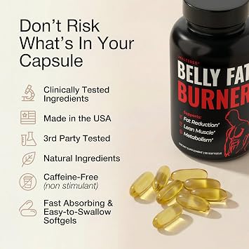 UNALTERED Belly Fat Burner for Men - Natural Weight Loss Pills to Support Reduced Body Fat, Preservation of Lean Muscle Mass, and a Healthy Metabolism - CLA Dietary Supplement - 90 Softgel Capsules