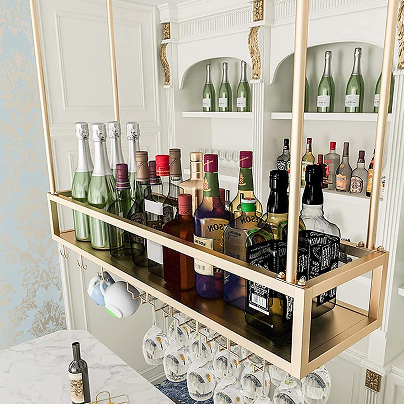 ワインラック 高さ調整可能 ステンレス製 Amazon｜工業用天井ワインラック、高さ調節可能、ワインボトルホルダー