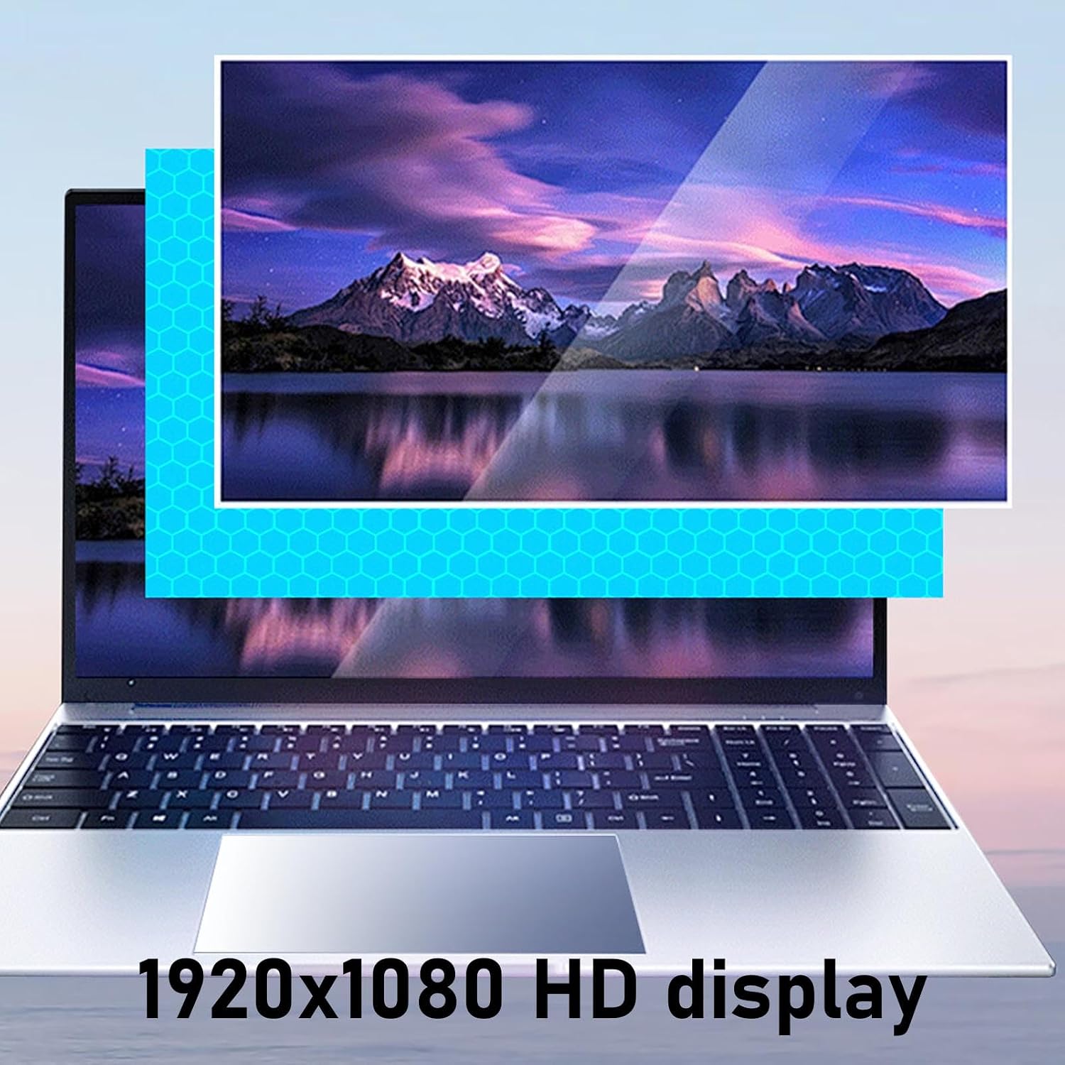 15.6" Portable Laptop, Notebook Computer with 6GB RAM, 2TB ROM, 5000mAh Battery, Built in HD Webcam, Microphone, Support Touchpad and Fingerprint (US Plug)
