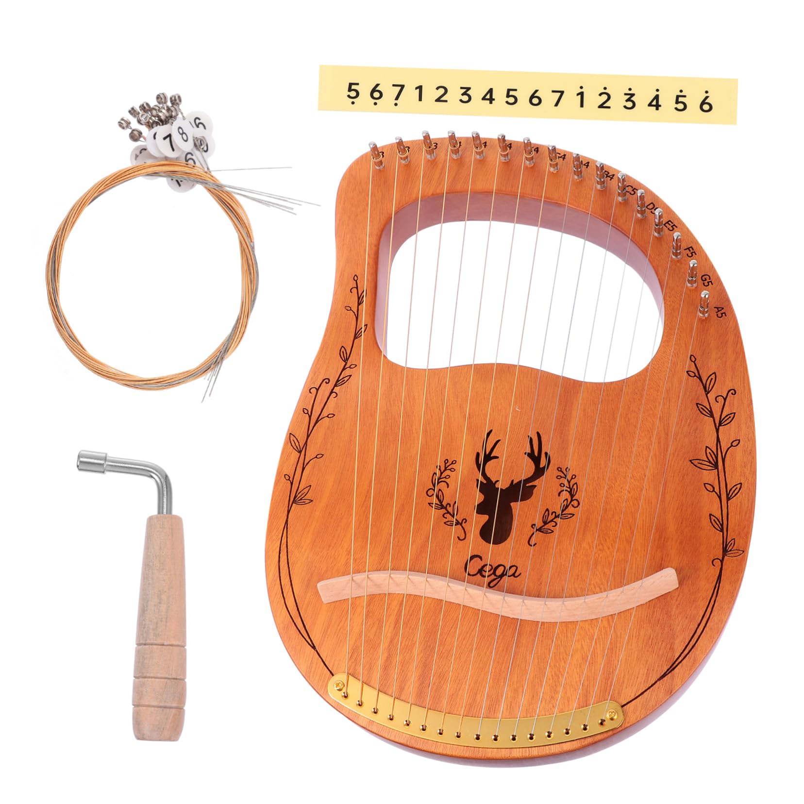 Totority 16 String Harp Wooden Lyre Harp Ideal for Beginners Portable and Comfortable to Play