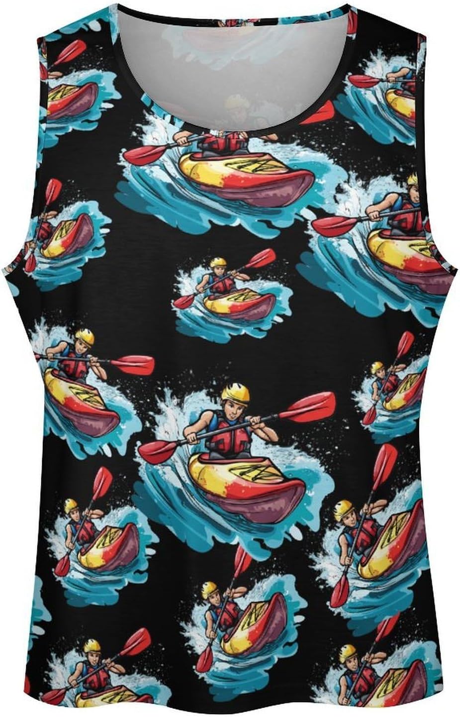 Water Kayaking Kayaker Kayak Men's Tank Tops Sleeveless Muscle Shirts for Men Lightweight Vest Crew Neck T-Shirts