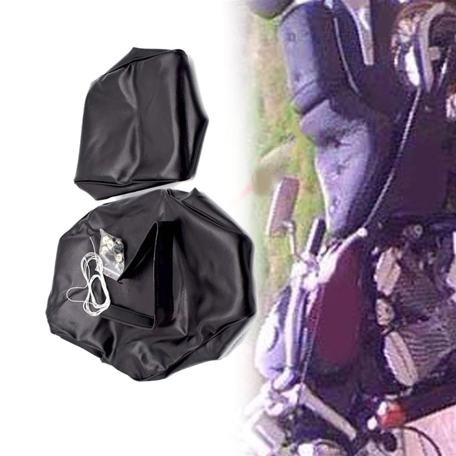 Housse protection selle pour rénovation de moto custom Honda Steed 400 VLX400 noire