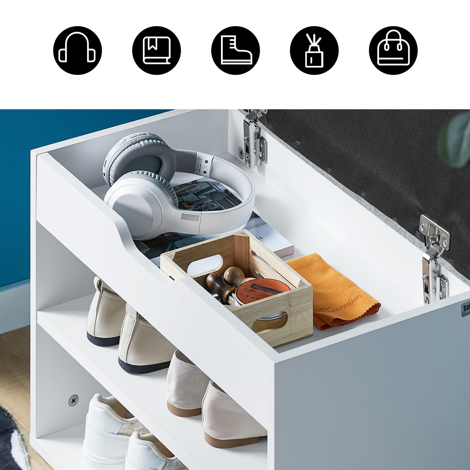 Amazon.co.jp: SoBuy 玄関ベンチ 玄関椅子 コンパクト 下駄箱 靴箱 幅