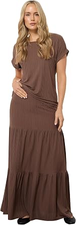 Long Tall Sally LTS Tall Textured Grown-On Sleeve Top Brown