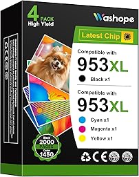 953XL 953 XL Druckerpatronen Kompatibel für HP 953XL Multipack Patronen HP953 für HP Officejet Pro 7720 7740 8720 8710 8715 8210 8725 8730 8725 7730 8218 8719 8740 (Schwarz Cyan Magenta Gelb, 4 Pack)