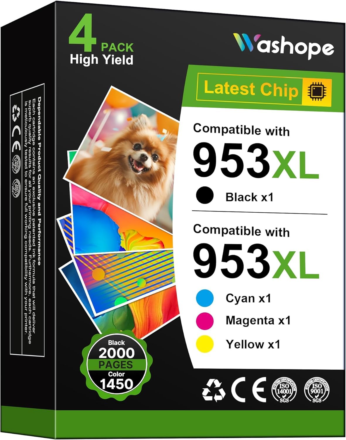 953XL 953 XL Druckerpatronen Kompatibel für HP 953XL Multipack Patronen HP953 für HP Officejet Pro 7720 7740 8720 8710 8715 8210 8725 8730 8725 7730 8218 8719 8740 (Schwarz Cyan Magenta Gelb, 4 Pack) - 2