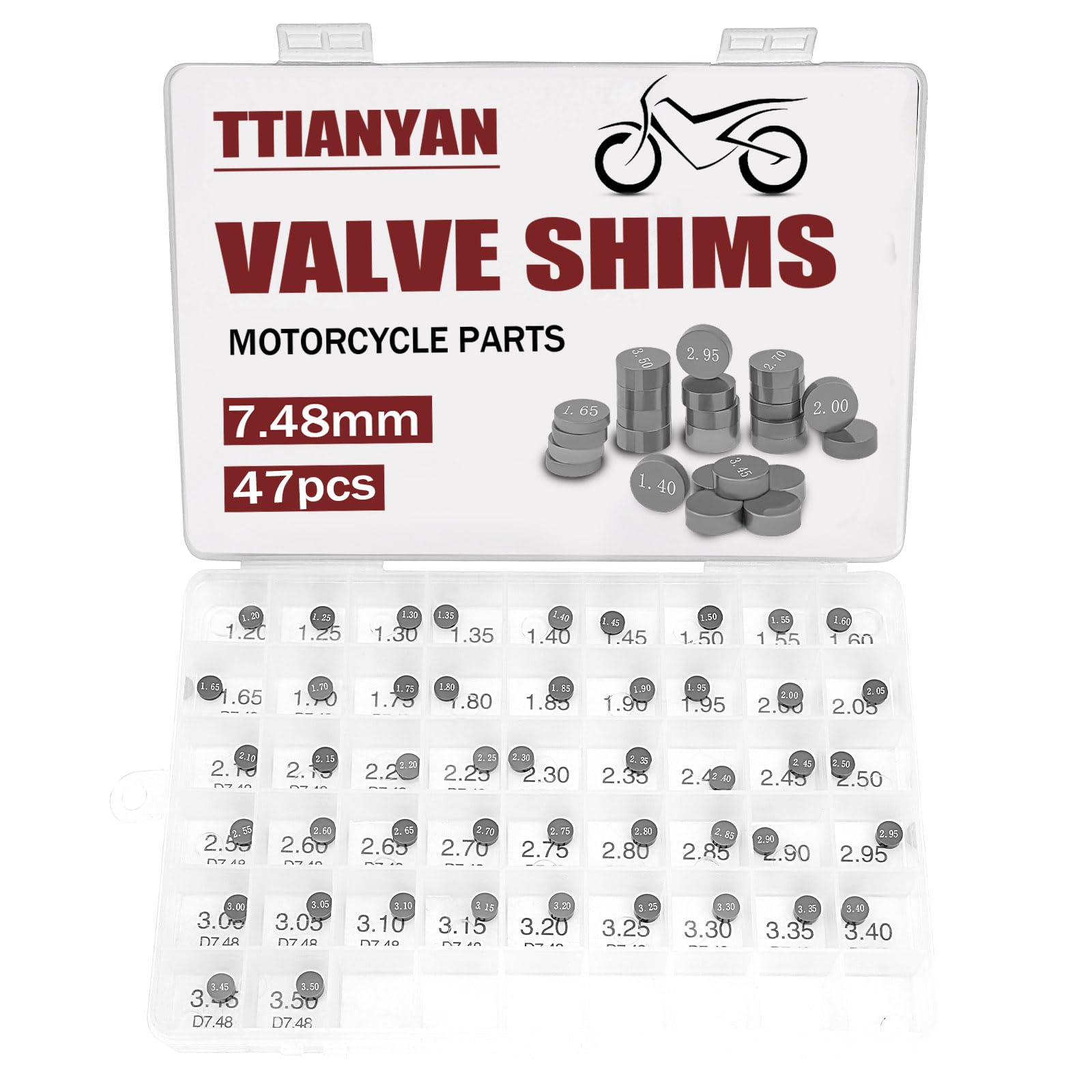 Amazon.com: TIANYAN 7.48mm Valve Shim Kit Compatible with Honda