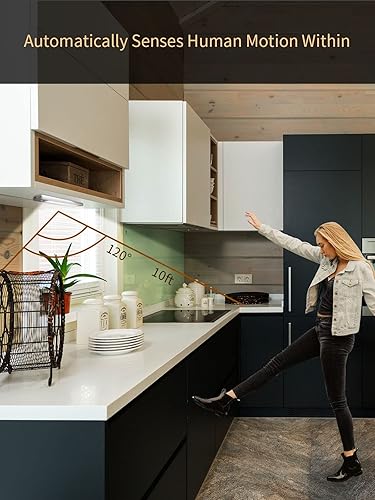 Miniatura 2 de LYOUWEI Luces de armario con sensor de movimiento, 30 luces LED debajo del gabinete, iluminación inalámbrica recargable por USB, funciona con pilas,