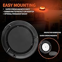 Vista 5 de AUXMOTEC Barra de luces de baliza estroboscópica de emergencia LED ámbar con montaje magnético y 8 modelos de destello, lámparas de señal