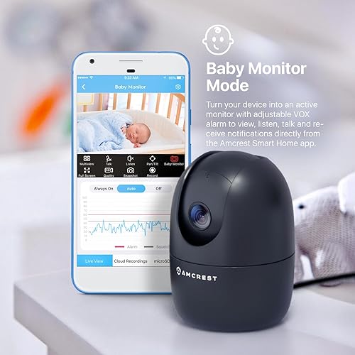 Miniatura 5 de Amcrest Cámara WiFi 1080P para interiores, cámara de niñera, cámara de perro, monitor de sonido y bebé, detección de seres humanos y mascotas,