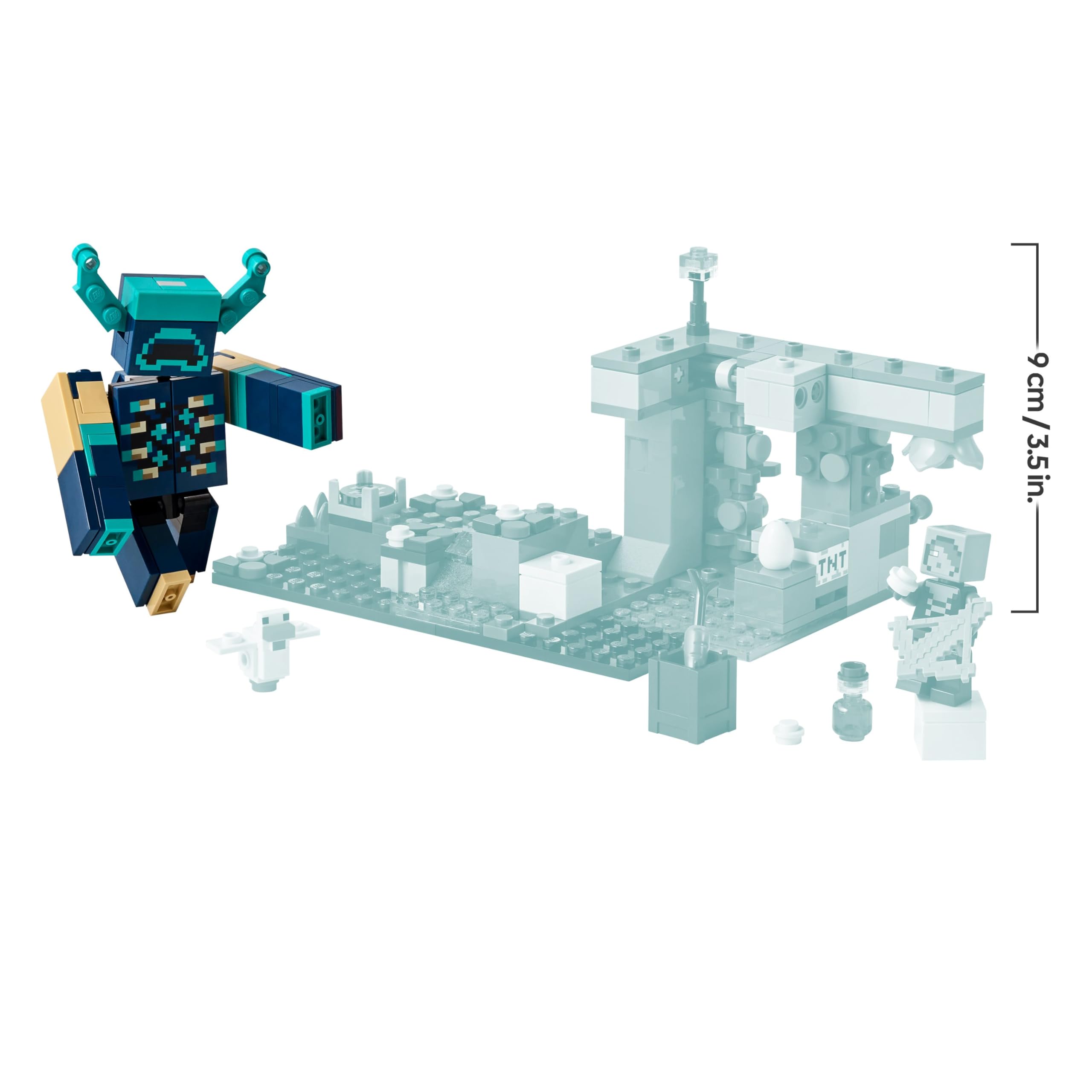 LEGO Minecraft La Rencontre avec Le Warden - Jouet Interactif avec Minifigurine, Figurine de Mob & Fonction TNT Chute de Rocher - Cadeau Collector pour Gamer, Garçon ou Fille dès 7 Ans 21274
