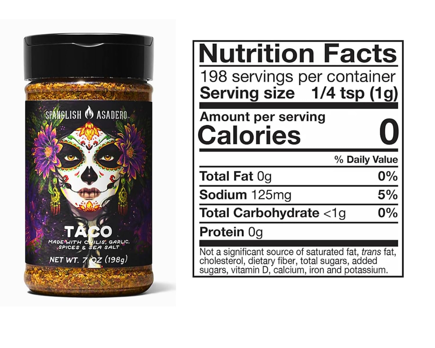 Spnglsh Asadro Taco Seasoning with Chilis, Garlic, Spices and Sea Salt, All-Purpose Dry Rub Each 7 oz (Pack of 2)