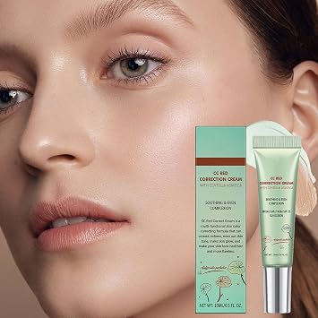 CC Red Correct with Asiatica, 15ml Colour Correcting Cream, Face Moisturizer Skin Repair Cream, Non-Greasy - Hydration Skin And SPF Protection