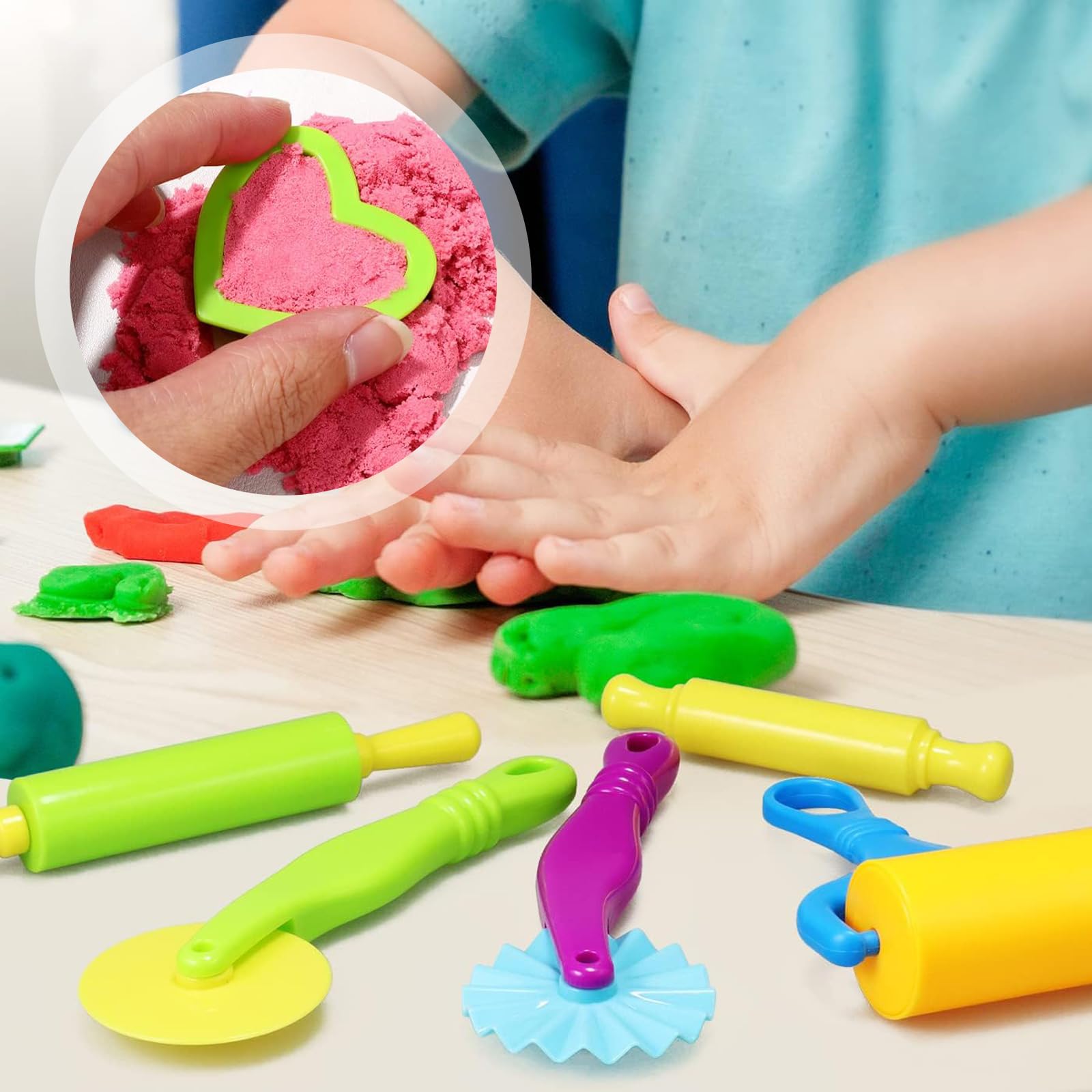 18 Pcs Dough Tools Playdough Tools and Cutters Dough Tools Kit Play Dough Accessories Molds Play Dough Tools Clay Modelling Tools Play Dough Tools Playdough Sets for Children Ages 3 and up - Image 4