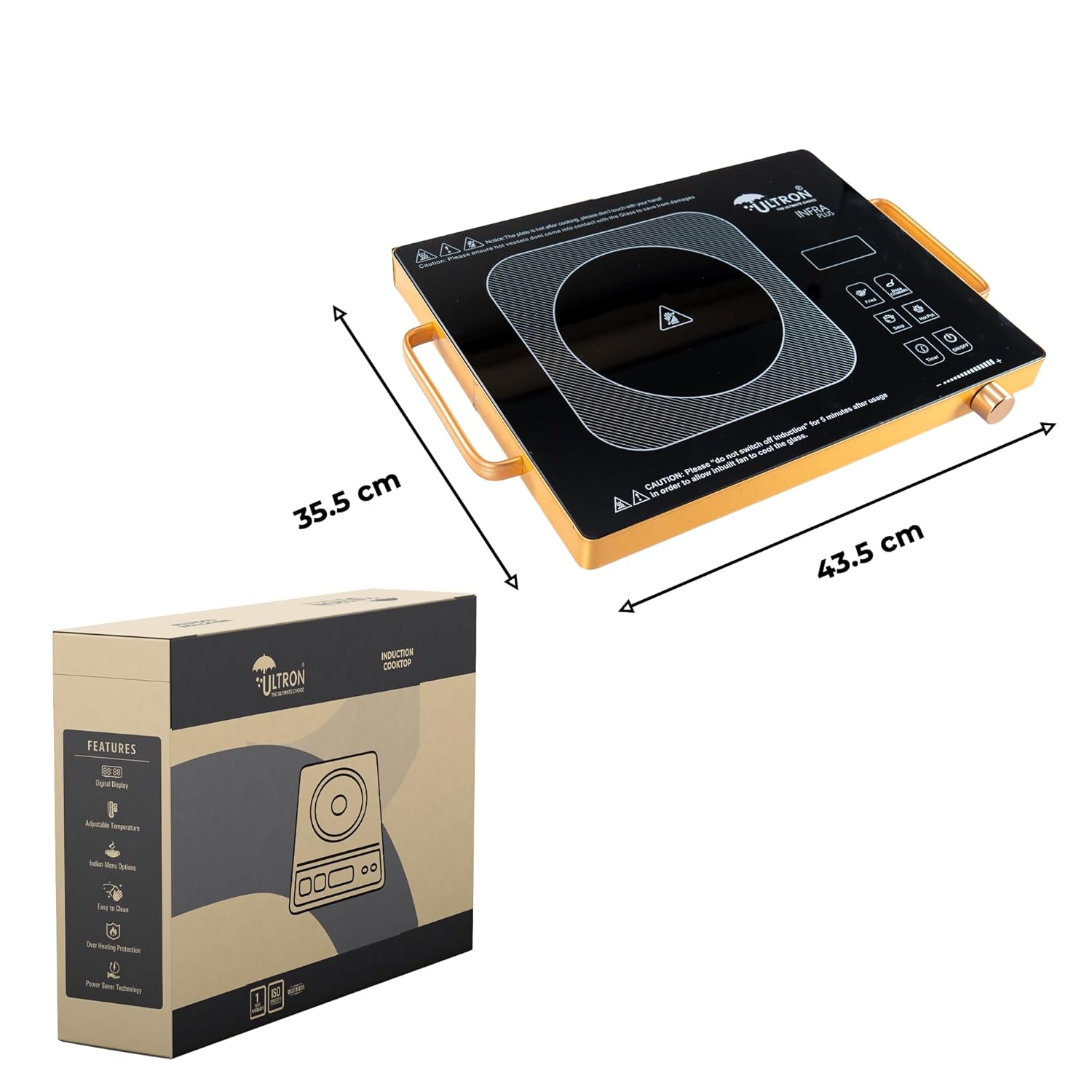 ULTRON Infra Induction Cooktop 2200W | Electric Cooktop for Home | Infrared Heating with Crystal Glass | 999-Minute Timer | Over Voltage & Auto Shut-Off Protection 15 71SSi2g4m9L. SL1500